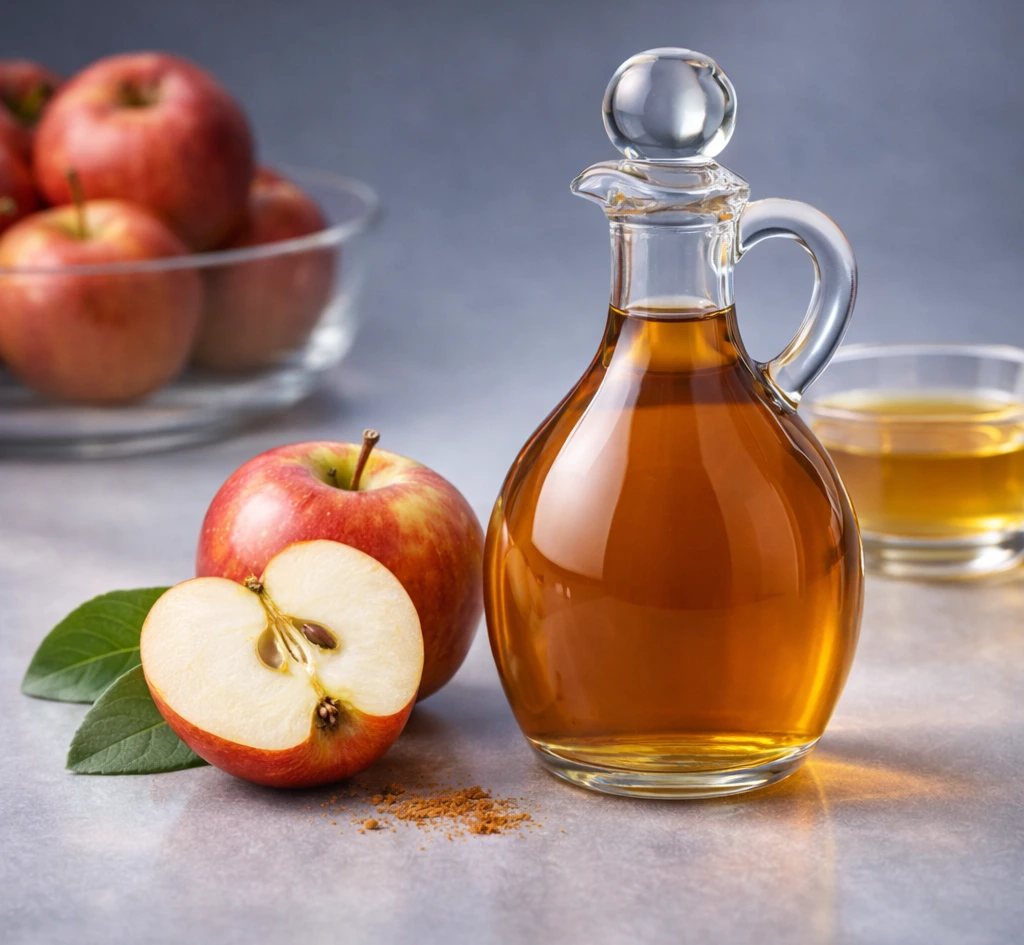 Apfelessig zur Unterstützung der Verdauung und Kalorienverbrennung.